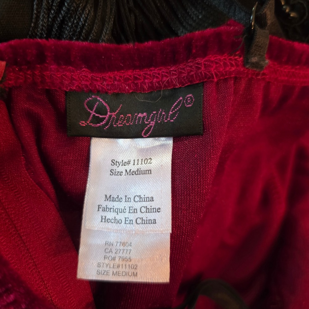 Dreamgirl vtg Flapper Dress Med Burgundy Velvet Beaded Fringe 1920s Great Gatsby - Picture 11 of 14